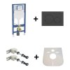 Geberit Duofix Sigma Zestaw Stelaż do WC H112 + przycisk WC czarny mat z powłoką easy-to-clean/czarny + wsporniki + mata 111.320.00.6+115.882.16.1+111.815.00.1+LEMATA
