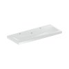 Geberit iCon Umywalka wisząca lub meblowa 120x48 cm podwójna z przelewem biały z powłoką KeraTect 501.837.00.2