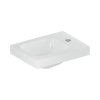 Geberit iCon Umywalka wisząca lub meblowa 38x28 cm z otworem na baterię z prawej strony bez przelewu biały z powłoką KeraTect 501.830.00.2