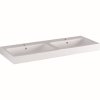 Geberit iCon Umywalka wisząca lub meblowa podwójna 120x48,5 cm z otworami na baterie biała 124120000