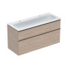 Geberit iCon Zestaw szafka podumywalkowa + umywalka meblowa 120x48x63 cm biały z powłoką KeraTect/dąb melaminowa struktura drewna/lava mat malowany proszkowo 502.334.JH.1