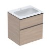 Geberit iCon Zestaw szafka podumywalkowa + umywalka meblowa 60x48x63 cm biały z powłoką KeraTect/dąb melaminowa struktura drewna/lava mat malowany proszkowo 502.331.JH.1