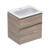 Geberit iCon Zestaw szafka podumywalkowa + umywalka meblowa 60x48x63 cm biały z powłoką KeraTect/orzech hickory melaminowa struktura drewna/lava mat malowany proszkowo 502.331.JR.1