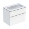 Geberit iCon Zestaw szafka podumywalkowa + umywalka meblowa 75x48x63 cm biały z powłoką KeraTect/biały lakierowany na wysoki połysk/chrom połysk 502.332.01.2