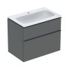 Geberit iCon Zestaw szafka podumywalkowa + umywalka meblowa 75x48x63 cm biały z powłoką KeraTect/lava mat lakierowany/lava mat malowany proszkowo 502.332.JK.1
