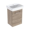 Geberit Selnova Square Zestaw szafka podumywalkowa + umywalka meblowa 45x35x64,9 cm biały/orzech włoski hickory melamina struktura drewna 502.748.00.1