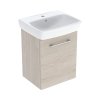 Geberit Selnova Square Zestaw szafka podumywalkowa + umywalka meblowa 50x42x64,9 cm biały/orzech włoski hickory jasny melamina struktura drewna 502.753.00.1