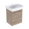 Geberit Selnova Square Zestaw szafka podumywalkowa + umywalka meblowa 50x42x64,9 cm biały/orzech włoski hickory melamina struktura drewna 502.752.00.1