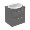 Geberit Selnova Square Zestaw szafka podumywalkowa + umywalka wpuszczana w blat 59,1x50,2x70,3 cm biały/lava lakierowany mat 502.869.00.1