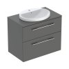 Geberit Selnova Square Zestaw szafka podumywalkowa + umywalka wpuszczana w blat 59,1x50,2x70,3 cm biały/lava lakierowany mat 502.873.00.1