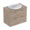 Geberit Selnova Square Zestaw szafka podumywalkowa + umywalka wpuszczana w blat 59,1x50,2x70,3 cm biały/orzech włoski hickory melamina struktura drewna 502.874.00.1