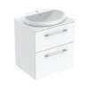 Geberit Selnova Square Zestaw szafka podumywalkowa + umywalka wpuszczana w blat 59,1x50,2x70,3 cm białybiały lakierowany na wysoki połysk 502.868.00.1
