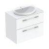 Geberit Selnova Square Zestaw szafka podumywalkowa + umywalka wpuszczana w blat 59,1x50,2x70,3 cm białybiały lakierowany na wysoki połysk 502.872.00.1