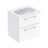 Geberit Selnova Square Zestaw Szafka podumywalkowa 55x50,2x65,2 cm z umywalką biały połysk 501.232.00.1