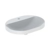 Geberit Variform Umywalka wpuszczana w blat 60x45 cm z otworem na baterię bez przelewu biały z powłoką KeraTect 500.734.00.2