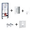 Grohe Rapid SL 5w1 Zestaw Stelaż WC + przycisk WC Skate Cosmopolitan chrom + reduktor przepływu + wsporniki + mata GNS336353