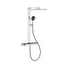 Grohe Spa Rainshower Aqua Pure Zestaw prysznicowy termostatyczny natynkowy z deszczownicą przepływ 15 l/min czarny/chrom 100962KI00