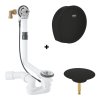 Grohe Talentofill Zestaw Syfon wannowy z napełnianiem przez przelew krótki + zestaw napełniający phantom black 28990000+19952KF0