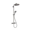 Hansgrohe Croma Select S Zestaw prysznicowy termostatyczny natynkowy z deszczownicą czarny chrom szczotkowany 26891340