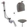 Hansgrohe Exafill S Syfon wannowy z napełnieniem przez przelew + zestaw napełniający czarny chrom szczotkowany 58115180+58117340
