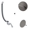 Hansgrohe Flexaplus Syfon wannowy + element zewnętrzny czarny chrom szczotkowany 58141180+58185340
