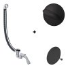 Hansgrohe Flexaplus Syfon wannowy + element zewnętrzny czarny mat 58141180+58185670
