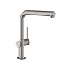 Hansgrohe Talis M54 Bateria kuchenna z wyciąganą wylewką czarny chrom szczotkowany 72809340
