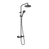 Hansgrohe Vernis Blend Zestaw prysznicowy termostatyczny natynkowy z deszczownicą czarny mat 26276670