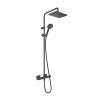 Hansgrohe Vernis Shape Zestaw prysznicowy termostatyczny natynkowy z deszczownicą czarny mat 26286670