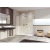 Huppe Aura Elegance 4-kąt Ścianka boczna do drzwi suwanych 1-częściowych ze stałym segmentem SW 80x200 cm profile białe szkło sand plus 401606.055.315