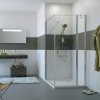 Huppe Classics 2 4-kąt Drzwi skrzydłowe ze stałym segmentem do ścianki bocznej/wejście narożnikowe 70-155x140-200 cm wykonanie na wymiar profile srebrne matowe szkło przezroczyste Anti-Plaque C23180087322