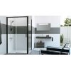 Huppe Classics 2 EasyEntry 4-kąt Drzwi suwane 1-częściowe ze stałym segmentem 115x200 cm mocowanie lewe profile czarne Black Edition szkło privatima Anti-Plaque C25303123375