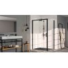 Huppe Classics 2 EasyEntry 4-kąt Ścianka boczna do drzwi suwanych SW 80x200 cm profile czarne Black Edition szkło privatima Anti-Plaque C25403123375