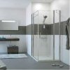 Huppe Classics 2 4-kąt Wejście narożnikowe drzwi skrzydłowe ze stałymi segmentami 80x80x190 cm profile srebrne połysk szkło przezroczyste Anti-Plaque C23001069322