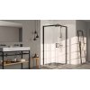 Huppe Classics 2 EasyEntry 4-kąt Wejście narożnikowe drzwi suwane 2-częściowe (1/2) 70x200 cm mocowanie prawe profile czarne Black Edition szkło przezroczyste C25206123321