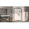 Huppe Classics 2 EasyEntry 4-kąt Wejście narożnikowe drzwi suwane 2-częściowe 80x80x200 cm profile czarne Black Edition szkło privatima Anti-Plaque C25001123375