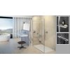 Huppe Select+ SW 80 Ścianka boczna wolnostojąca Walk-in 10 mm z listwą przyścienną Huppe Select+ Tablet i Huppe Select+ Shelf o wysokości 200 cm profile czarne Black Edition szkło przezroczyste Anti-Plaque SL0102.123.322