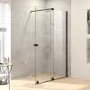 Huppe Xtensa Pure Drzwi prysznicowe Walk-in przesuwne 180x200 cm prawe profile czarne szkło przezroczyste z powłoką Anti-Plaque XT0209123322