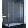Huppe Xtensa Pure 4-kąt Ścianka boczna do drzwi przesuwnych 2-częściowych z 2 stałymi segmentami 20-110x120-200 cm wykonanie na wymiar profile czarne black edition szkło popielate Anti-Plaque XT1880.123.368