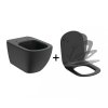 Ideal Standard Tesi Zestaw Toaleta WC AquaBlade bez kołnierza + deska wolnoopadająca Thin czarny mat T0079V3+T3527V3