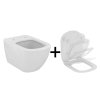 Ideal Standard Tesi Zestaw Toaleta WC AquaBlade bez kołnierza + deska wolnoopadająca Thin biała T007901+T352701