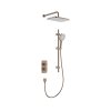 KFA Malaga Zestaw prysznicowy termostatyczny podtynkowy z deszczownicą brushed rose gold z powłoką PVD 5759-301-34