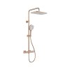 KFA Malaga Zestaw prysznicowy termostatyczny natynkowy z deszczownicą brushed rose gold z powłoką PVD 5756-910-34