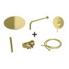 Kohlman Axel Gold Zestaw prysznicowy podtynkowy z deszczownicą 25 cm złoty QW210AGDR25