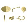 Kohlman Axel Gold Zestaw prysznicowy podtynkowy z deszczownicą 30 cm złoty QW210AGDR30