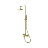 Kohlman Axel Zestaw wannowo-prysznicowy natynkowy z deszczownicą złoty szczotkowany QW277AGDB