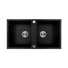 Kuchinox Rab Zlewozmywak granitowy dwukomorowy 76x44 cm czarny SBF_720Y