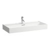 Laufen Kartell Umywalka wisząca lub nablatowa 100x46 cm z otworem na baterię z przelewem biała H8163370001041