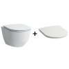 Laufen Pro Zestaw Toaleta WC 49x36 cm Rimless bez kołnierza z deską wolnoopadającą Slim biały H8209650000001+H8989660000001