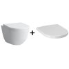 Laufen Pro Zestaw Toaleta WC podwieszana 53x36 cm Rimless bez kołnierza z deską antybakteryjną wolnoopadającą biały H8209664000001+H8969513000001